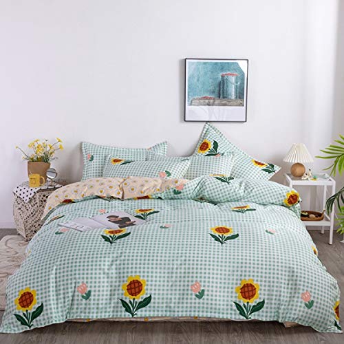 Sábana Y Funda Nórdica con Estampado De Margaritas De Algodón De Aloe, Juego De 4 Piezas para Camas Individuales Y Dobles De Niñas, Textiles para El Hogar De Dormitorio General De Cuatro Estaciones Sábana Y Funda Nórdica con Estampado De Margaritas De Algodón De Aloe, Juego De 4 Piezas para Camas Individuales Y Dobles De Niñas, Textiles para El Hogar De Dormitorio General De Cuatro Estaciones