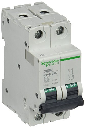 Schneider Electric 11937 Interruptor Automático Magnetotérmico 2P, 25A, 6Ka, 400 V