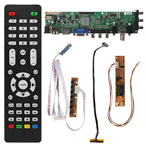 SimpleLife V56 V59 Universal LCD TV Driver Board DVB-T2 + 7 Interruptor de Llave + IR + 1 Inversor de lámpara + LVDS Kit 3663