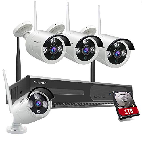 Sistema de cámara de vigilancia inalámbrica Sistema de cámara de vigilancia Kit, con visión Nocturna,1080p 8CH NVR con 1TB HDD para hogar/Oficina