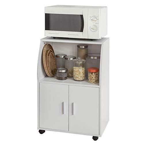 SoBuy®Aparador Auxiliar bajo de Cocina para microondas,con 2 Puertas y 1 Estante,L55 cm x P38 cm x H84 cm,FRG241-W,ES SoBuy®Aparador Auxiliar bajo de Cocina para microondas,con 2 Puertas y 1 Estante,L55 cm x P38 cm x H84 cm,FRG241-W,ES
