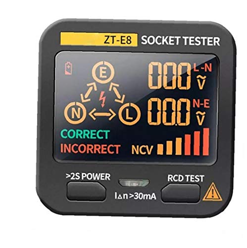 Socket probador digital de voltaje integrado detector LCD Socket inspector Analizador de Circuito Electricidad Verificador de Fallo de Línea