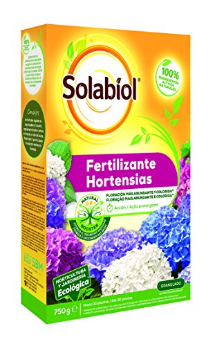 Solabiol Fertilizante 100% organico para hortensias con estimulador radicular Natural Booster, 750g