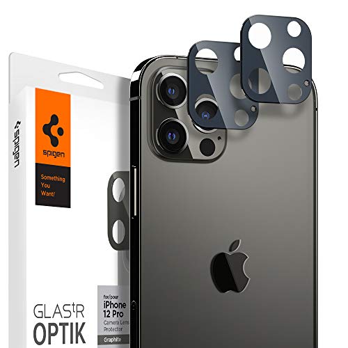 Spigen Glas tR Optik Cámara Lente Protector para iPhone 12 Pro Grafito - 2 Unidades