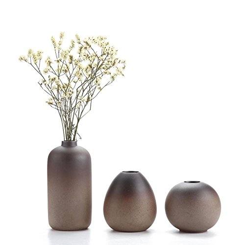 T4U ComSaf Style Antique Ensembles de Vases en Céramique Décoration d'intérieur Cadeau Idéal Pour le Mariage Vase à Plantes Hydroponiques Pots de Fleurs paquet de 3