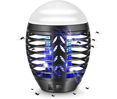 TDW Lámpara Antimosquitos Electrico Exterior, Camping Repelente de Mosquitos, lámpara de Asesino del Mosquito al Aire Libre Portátil 2 en 1 Noche Lámpara LED