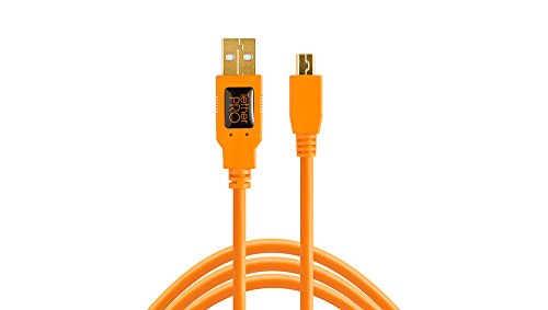 Tether Pro cu5451 - Herramientas de Sujeción USB 2.0 a/miniB USB de 5 Pines, Cable de 4,6 m, color Naranja