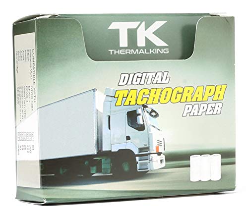 Thermal King - Juego de 3 rollos de papel térmico para tacógrafo y tacógrafo digital de camión, 57/8 mm