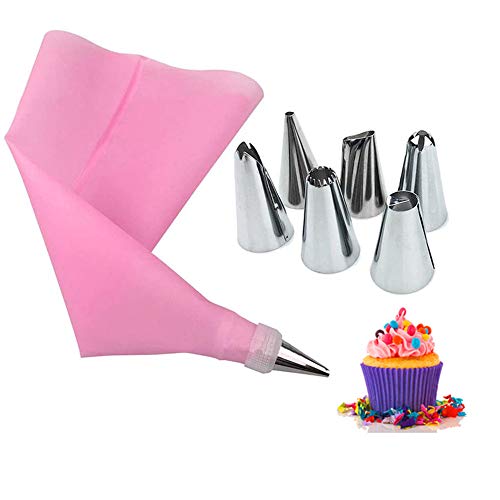 Tukcherry 8pcs Boquillas para Manga Pastelera Incluyendo Boquillas de Acero Inoxidable, Bolsas de Pastelería, Acopladores, Pasteles para Hornear Juego de Decoración para Cupcakes (P1) Tukcherry 8pcs Boquillas para Manga Pastelera Incluyendo Boquillas de Acero Inoxidable, Bolsas de Pastelería, Acopladores, Pasteles para Hornear Juego de Decoración para Cupcakes (P1)