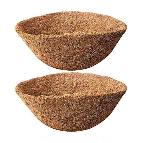 UERMEI 2 forros de coco de 35,5 cm – Forro de cesta colgante para macetas | Repuesto de fibra de coco para pared | Forro de fibra de coco natural para flores, macetas de jardín, verduras