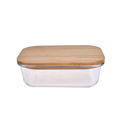 UMAMI - Fiambrera de cristal y bambú para adultos y niños, caja hermética japonesa – horno, micro-ondas, lavavajillas y congelador – libre de BPA – cero residuos