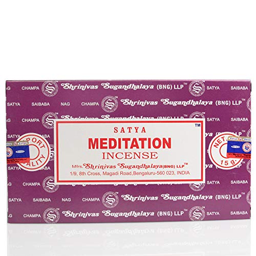 Varillas de incienso Satya Nag Champa para meditación, Box 12 Packs