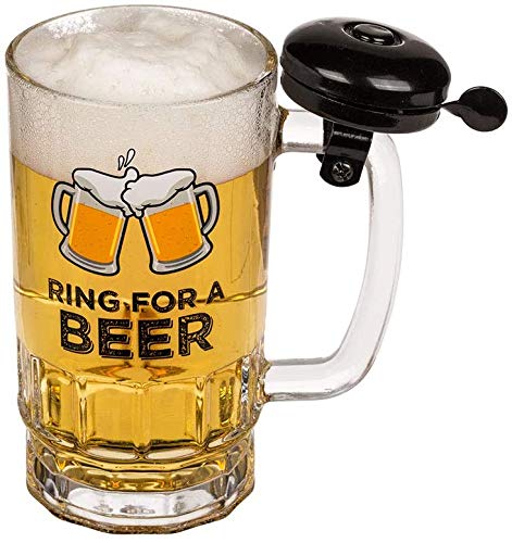 Vaso de cerveza de 0,5 litros con timbre – Ring for a Beer en caja de regalo