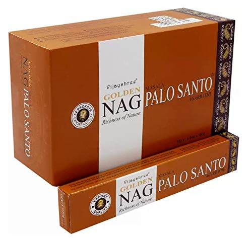 VIJAYSHREE GOLDEN NAG PALO SANTO 15 GR. X 12 CAJITAS = 180 GR.… VIJAYSHREE GOLDEN NAG PALO SANTO 15 GR. X 12 CAJITAS = 180 GR.…