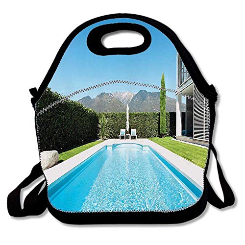 Villa moderna con vista a la piscina desde el jardín Bienes inmuebles Propiedad contemporánea Impresión de fotos Bolsa de almuerzo Neopreno Lonchera Tote Cooler Bolsa cálida para la oficina de la escu Villa moderna con vista a la piscina desde el jardín Bienes inmuebles Propiedad contemporánea Impresión de fotos Bolsa de almuerzo Neopreno Lonchera Tote Cooler Bolsa cálida para la oficina de la escu