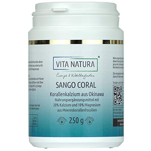 Vita Natura, Calcio de Sango Coral en Polvo, Pack de 1 (1 x 250 g)
