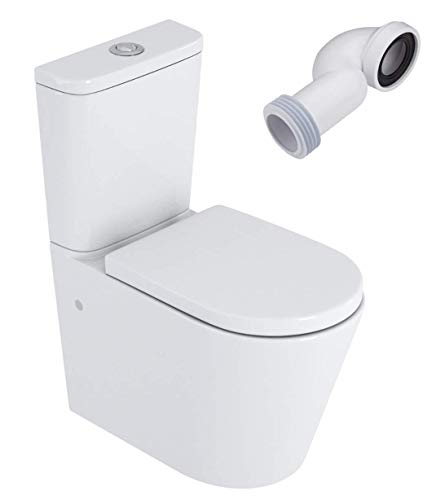 Wc Inodoro Compacto Adosado a pared Sistema Rimless | Salida Dual | Asiento con caída Amortiguada Wc Inodoro Compacto Adosado a pared Sistema Rimless | Salida Dual | Asiento con caída Amortiguada