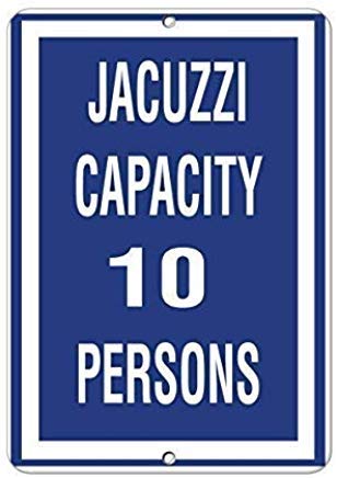 Wendana Jacuzzi - Señal de actividad para 10 personas, señal de billar de aluminio, metal, señales de advertencia divertidas de propiedad privada para casa, patio, puerta de seguridad, 20 x 30 cm