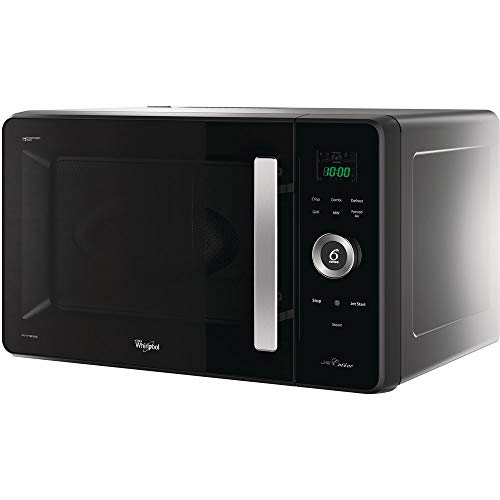 Whirlpool JQ 280 MB Microondas, Termoventilado, de libre instalación, con vaporera, rejilla baja, plato Crisp y asa, 30 L, negro