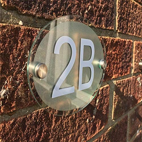 XIN NA RUI Casa Moderna Casa Signo de número de número de inmueble Número Descubierta Número Pegatinas Calle Puerta Número de Cristal acrílico Efecto Nombre de Plata Número Casa (Color : 04)
