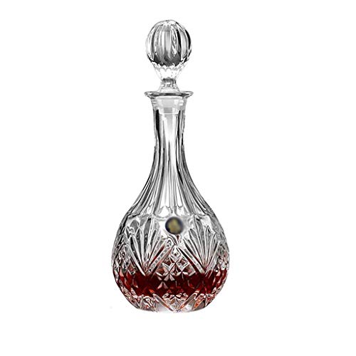 YWSZJ Glass de Cristal Libre de Plomo 860 ml de Forma Redonda Decantador de Vino Whisky Licor Botella Jarra de Jarra de Alcohol Contenedor de decantación