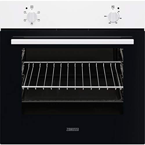 Zanussi ZOHNB0W1 Horno Multifunción, 5 funciones, Grill Integrado, Mandos Fijos, Blanco, Clase A, 56 Litros