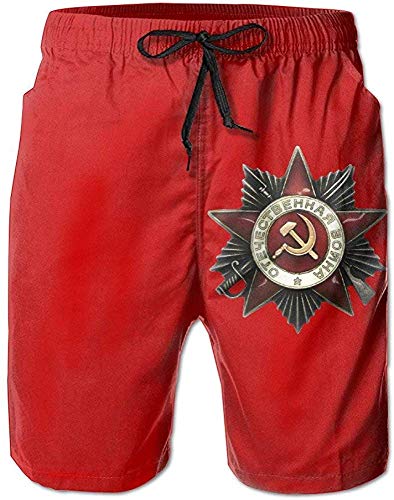zengdou Bañador de Hombre The War of The Soviet Union Men's Swim Trunks Quick Dry Casual Swim Beach Mens Shorts with Pockets Pants Comfortable Breathable