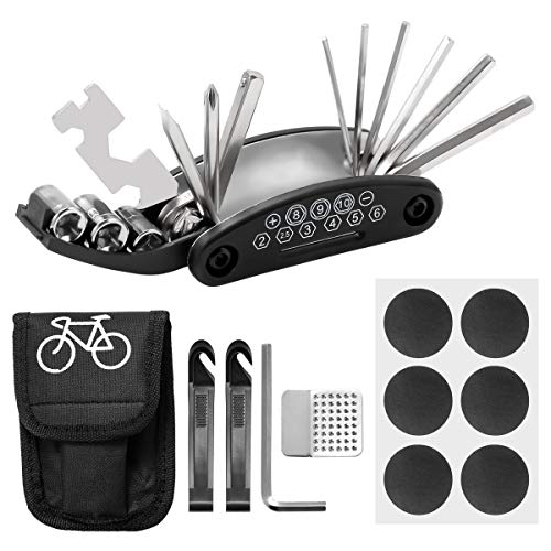 ZITFRI 16 en 1 Kit de Herramientas Multifunción para Bicicleta, Destornillador Hexagonal, Llave Interior y Exterior, Palancas para Neumáticos, Kit de Herramienta Multiuso de Reparación de Bicicleta ZITFRI 16 en 1 Kit de Herramientas Multifunción para Bicicleta, Destornillador Hexagonal, Llave Interior y Exterior, Palancas para Neumáticos, Kit de Herramienta Multiuso de Reparación de Bicicleta