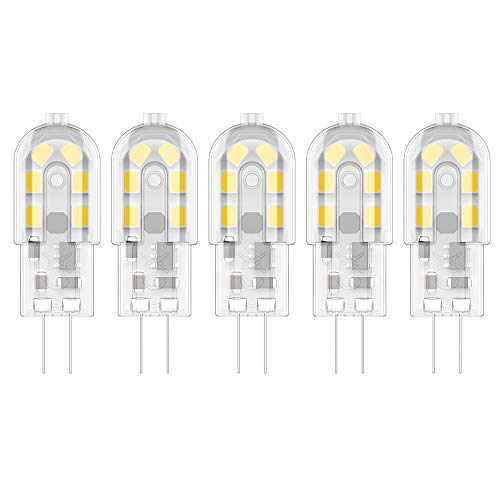 5X G4 LED de Bombillas 2W Lámpara LED Blanco Cálido 3000K 12 SMD 2835 LEDs El ahorro de energía 200LM Equivalente a Halógenas 20W AC/DC12V