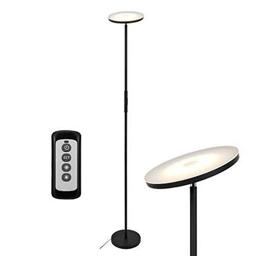 Anten 20W Lámpara de Pie Regulable con Mando, LED Lámparas de Pie Negro para Salon/Dormitorios Modernas Nordicas