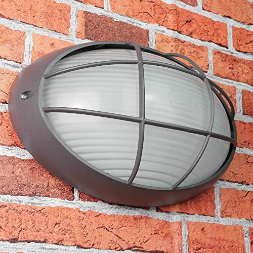Aplique de pared E27 AMSTERDAM resistente a la intemperie B:32cm lámpara ovalada de exterior antracita puerta de casa