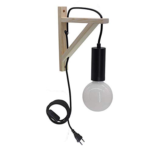 Aplique de trípode de madera estilo Artpad INS con enchufe en la moderna lámpara de pared nórdica para dormitorio junto a la cama Lámpara colgante de pared interior Aplique de trípode de madera estilo Artpad INS con enchufe en la moderna lámpara de pared nórdica para dormitorio junto a la cama Lámpara colgante de pared interior