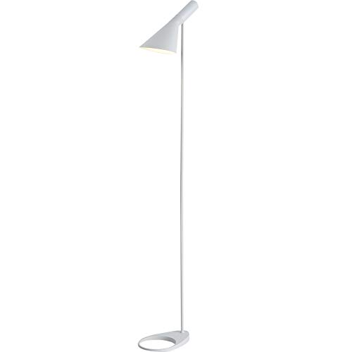 BarcelonaLED Lámpara de Pie LED Diseño moderno metal nórdico blanco con Casquillo E27, Cabeza ajustable, interruptor de pie para Iluminación Interior Suelo Salón Habitación Dormitorio y Estudio
