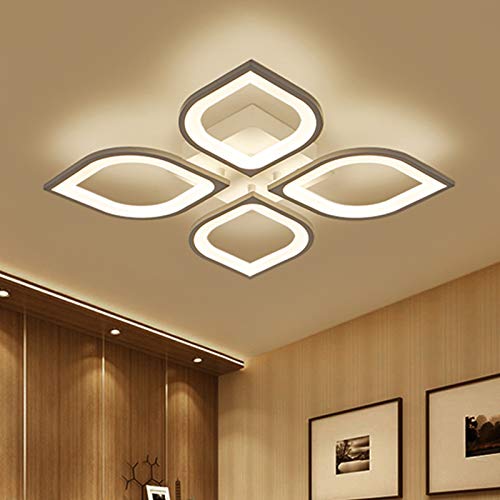 BAYCHEER LED Lámpara moderna de estar 4 luces,Semi Flush Light, luz de techo LED Luz Hallway, Bedroom, Living Room-Luz cálida