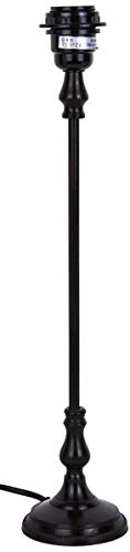 Better & Best Lámpara de mesa con peana redonda, tubo fino y puntos bola, Negro