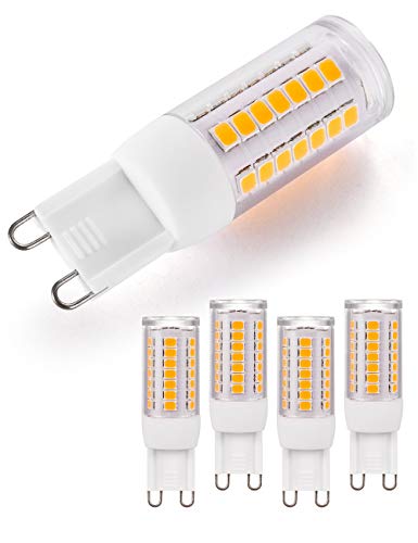 Bombilla LED G9 de 230 V, 3 W, luz blanca cálida, 3000 K, sin parpadeo, ahorro de energía, regulable, G9, para baño, salón y comedor (paquete de 5) Bombilla LED G9 de 230 V, 3 W, luz blanca cálida, 3000 K, sin parpadeo, ahorro de energía, regulable, G9, para baño, salón y comedor (paquete de 5)