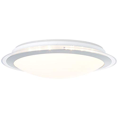 BRILLIANT lamp Dinos Plafón LED 44cm blanco-plata | 1x LED de 24 W integrado, (2460lm, 3000-6000K) | Escala A ++ a E | Infinitamente regulable/controlable mediante control remoto