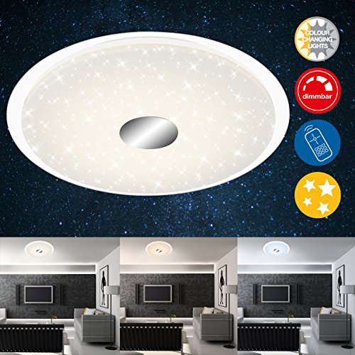 Briloner Leuchten LED lámpara de techo Integriert, 24 W, Blanco/Cromo, 46 x 46 x 6.7 cm Briloner Leuchten LED lámpara de techo Integriert, 24 W, Blanco/Cromo, 46 x 46 x 6.7 cm