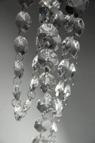 Cadena de 182,88 cm de lámpara de araña, con cristales brillantes transparentes
