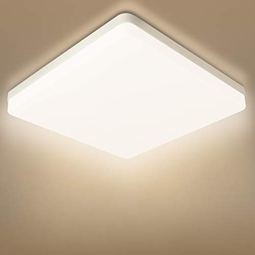 Combuh Plafón LED 48W 4320Lm Fácil de Instalar Modernos Lampara de Techo para Dormitorios Salones Cocina Blanco Natural 4500K Cuadrado Ø30*30 * 4CM
