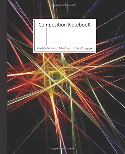 Composition NotebooK College Ruled: Laser light Notebook Cover premium quality writing paper composition notebook for school students 110 pages lines journal composition notebook art new gift