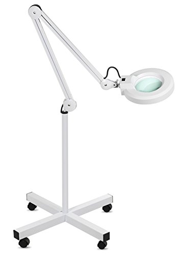 Crisnails® Lámpara de Manicura UV/LED Lupa con Soporte Laminado para Uso Móvil (Lupa con Pie LED)