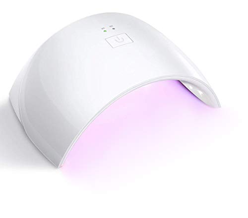 Crisnails® Secador de Uñas 24W Lámpara LED Profesional con Temporizador para UV Gel / Gel de Constructor / LED Gel Luz Blanca (Blanco)