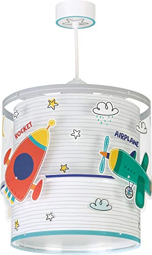 Dalber Baby Travel Lámpara Infantil de Techo Coches y Aviones, 60 W, Multicolor