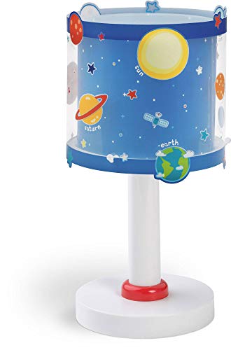 Dalber Lámpara infantil de Mesilla Planets Planetas Azul, 15 x 15 x 30 cm