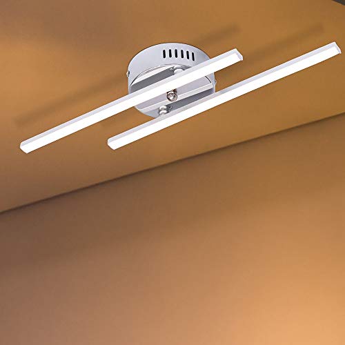 DEBEME Lámpara de techo LED de 14 W, barras paralelas, modernas luces LED de techo, para sala de estar, dormitorio, luz blanca cálida [clase energética A +] (14 W cálido)