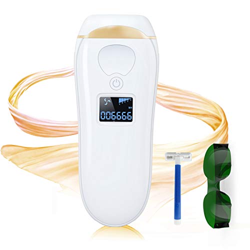 Depiladora láser con luz pulsada IPL con 5 niveles de energía, 2 modos y 990.000 flashes para una depilación permanente sin dolor, adecuada para mujeres y hombres