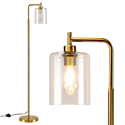 Depuley Moderna lámpara de pie LED de cristal y metal, lámpara de pie negra minimalista, E27, con interruptor de pie, máx. 60 W, lámpara de lectura para oficina, dormitorio, estudio o comedor Depuley Moderna lámpara de pie LED de cristal y metal, lámpara de pie negra minimalista, E27, con interruptor de pie, máx. 60 W, lámpara de lectura para oficina, dormitorio, estudio o comedor