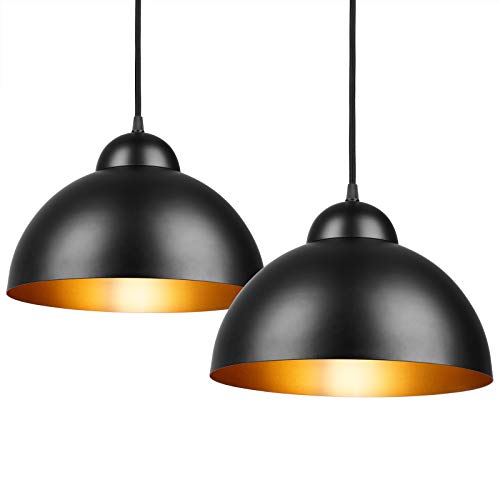 Deuba Lámpara de Techo lámpara colgante industrial vintage lámpara retro 2 unidades Ø 30cm 15W para cocina restaurante sala Deuba Lámpara de Techo lámpara colgante industrial vintage lámpara retro 2 unidades Ø 30cm 15W para cocina restaurante sala
