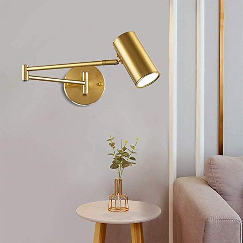 DINGYGJ Lámpara de pared ajustable ángulo de plegado del brazo articulado de pared Luz Hierro forjado lámpara de mesa de doble brazo extensible de pared de luz de la lámpara de lectura for el hogar de